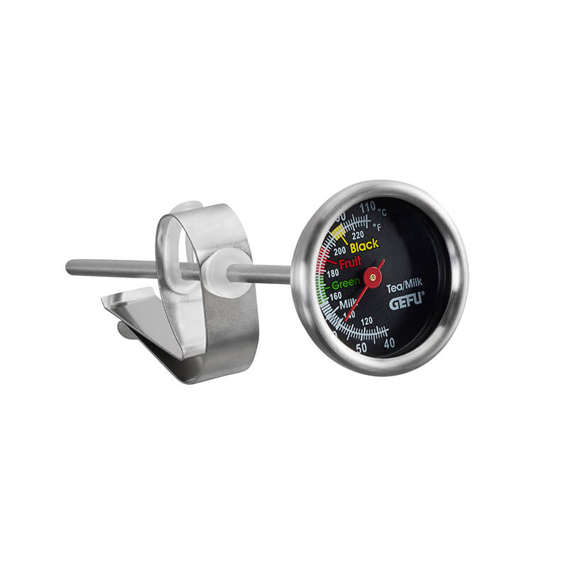 GEFU Tee- und Milchthermometer Sido aus Edelstahl mit spezifischer Skala weitere Ansicht GEFU Tee- und Milchthermometer Sido aus Edelstahl mit spezifischer Skala