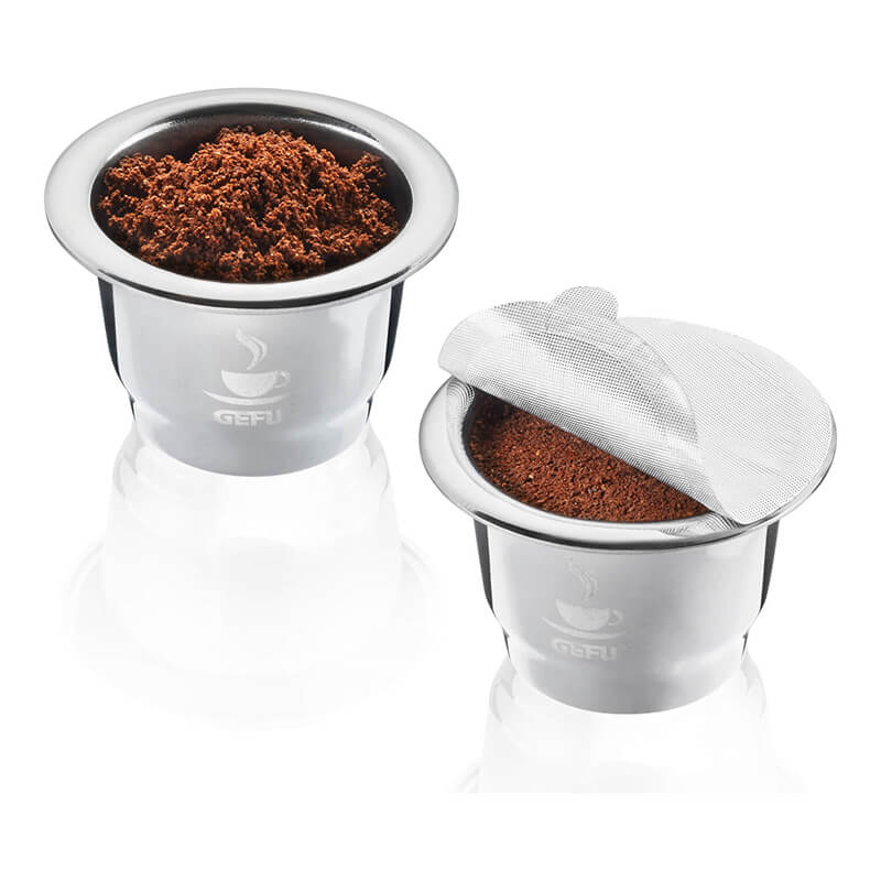 GEFU Kaffeekapseln nachfüllbar Conscio aus Edelstahl, 2 Stück