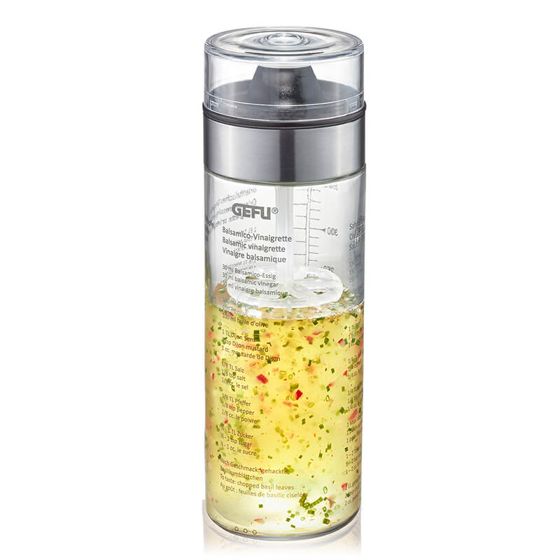 GEFU Dressing-Shaker Mix 350 ml aus Kunststoff, Glas & Edelstahl