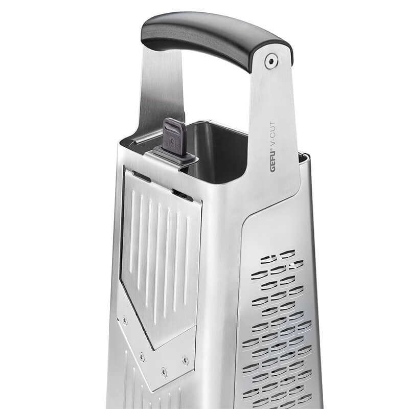GEFU Vierkantreibe V-Cut aus Edelstahl mit 3-fach verstellbarem Hobel weitere Ansicht GEFU Vierkantreibe V-Cut aus Edelstahl mit 3-fach verstellbarem Hobel