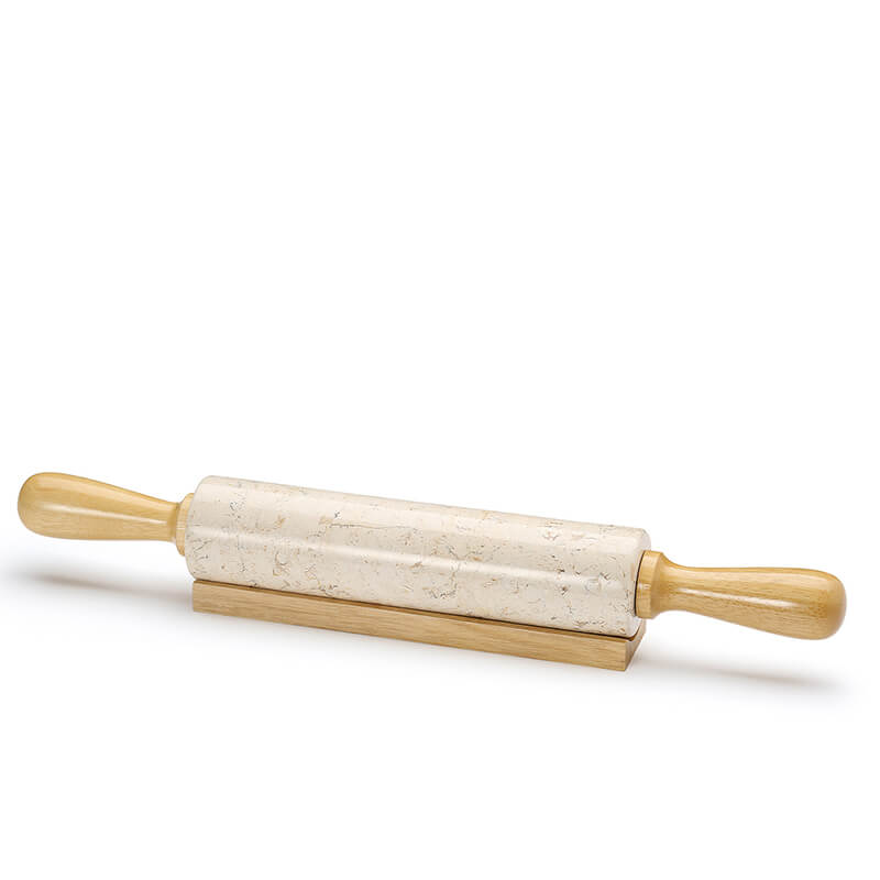 Teigrolle Bake aus Marmor mit Holzgriff von Küchenprofi weitere Ansicht Teigrolle Bake aus Marmor mit Holzgriff von Küchenprofi