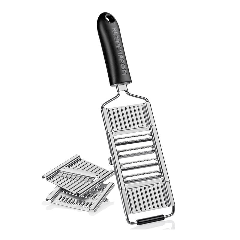 Multihobel Master Grip mit 3 Einsätzen aus Edelstahl von Küchenprofi weitere Ansicht Multihobel Master Grip mit 3 Einsätzen aus Edelstahl von Küchenprofi