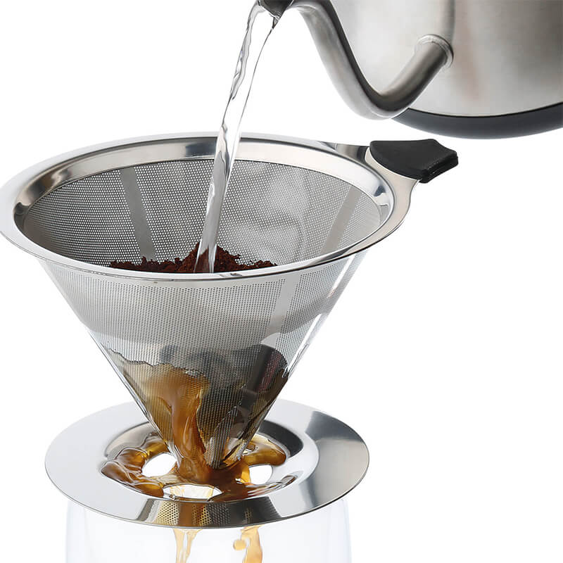 Cilio Dauerfilter für Kaffee mit Standfuß für 8 - 10 Tassen, Gr. 4