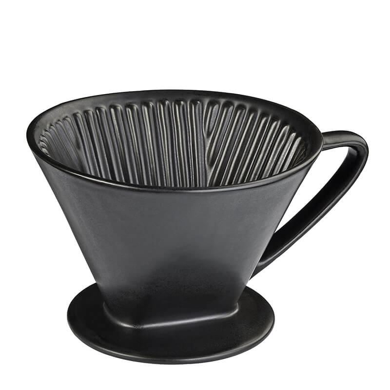 Cilio Kaffeefilter schwarz matt aus Porzellan für 8 - 10 Tassen, Gr. 4