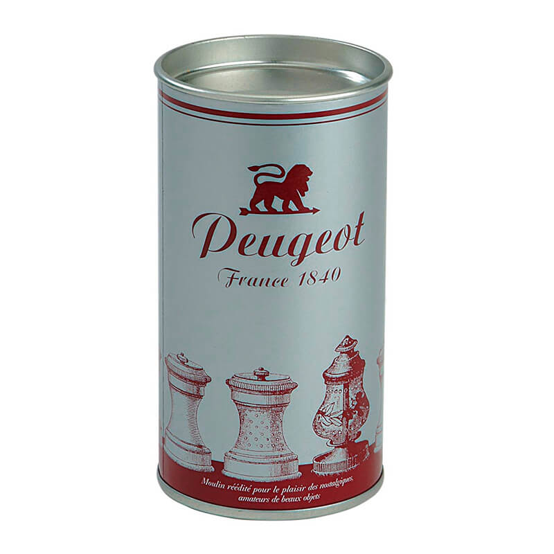 Peugeot Palace manuelle klassische Salzmühle versilbert & Holz poliert, 10 cm weitere Ansicht Peugeot Palace manuelle klassische Salzmühle versilbert & Holz poliert, 10 cm