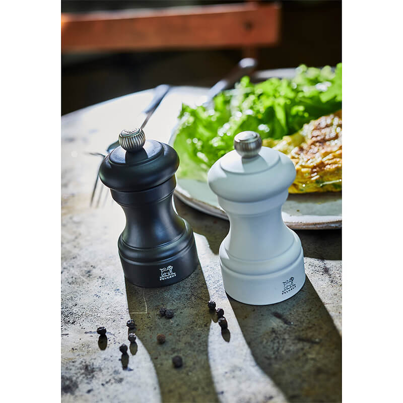 Peugeot Bistro Duo manuelle Pfeffer- & Salzmühle aus Holz matt schwarz & weiß, 10 cm