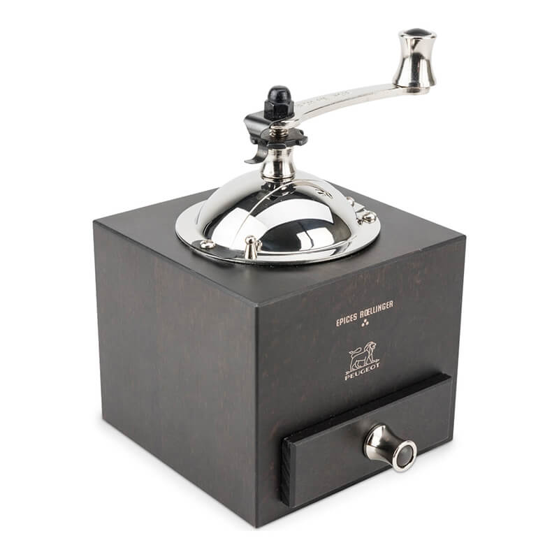 Peugeot Roellinger Pfeffermühle mit Kurbel aus Holz schokolade, 13 cm