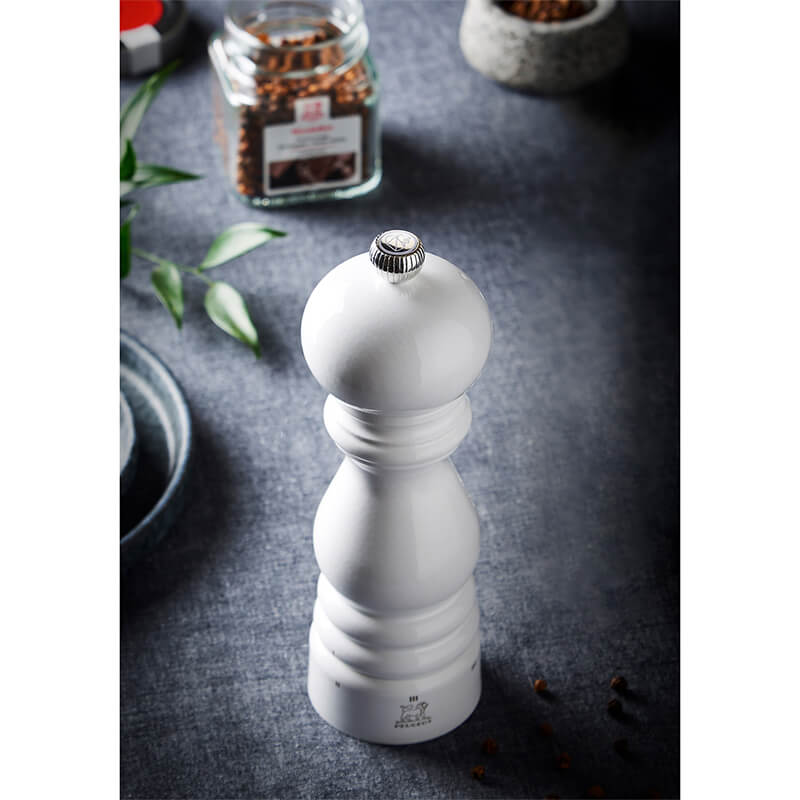 Peugeot Paris manuelle Salzmühle aus Holz mit u'Select-System weiß lackiert, 22 cm