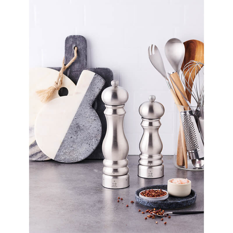 Peugeot Paris Chef manuelle Salzmühle aus Edelstahl mit u'Select-System, 22 cm weitere Ansicht Peugeot Paris Chef manuelle Salzmühle aus Edelstahl mit u'Select-System, 22 cm