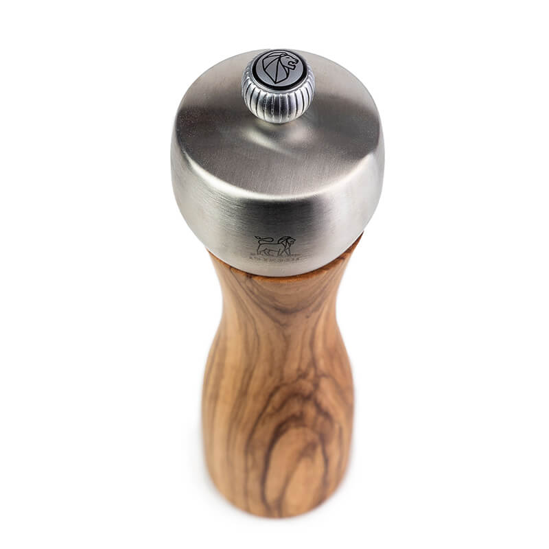 Peugeot Fidji manuelle Pfeffermühle aus Olivenholz & Edelstahl, 20 cm weitere Ansicht Peugeot Fidji manuelle Pfeffermühle aus Olivenholz & Edelstahl, 20 cm