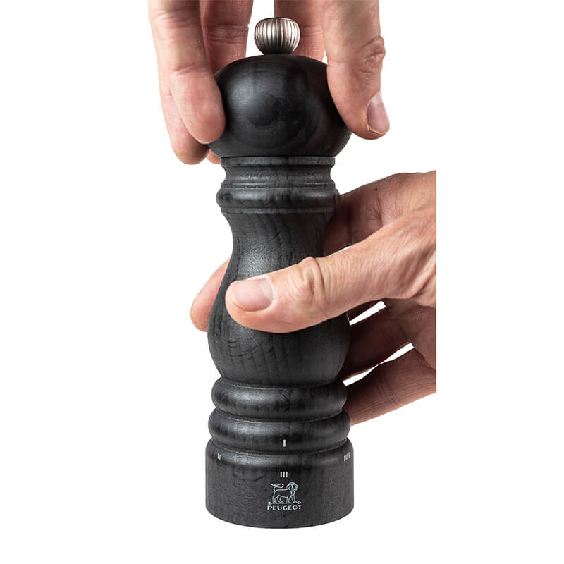 Peugeot Paris Graphite manuelle Pfeffermühle aus Holz mit u´Select-System schwarz, 18 cm weitere Ansicht Peugeot Paris Graphite manuelle Pfeffermühle aus Holz mit u´Select-System schwarz, 18 cm