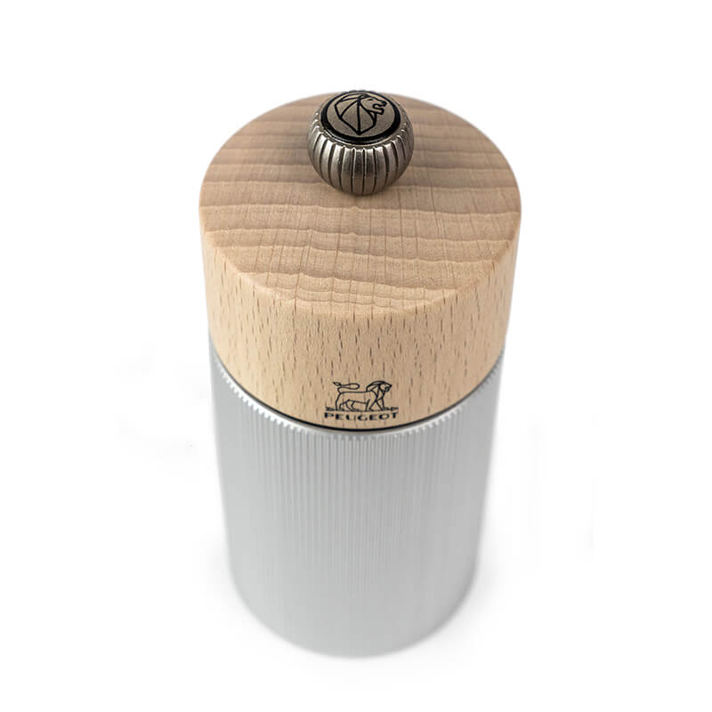Peugeot Line manuelle Pfeffermühle aus Alu & Naturholz, 12 cm weitere Ansicht Peugeot Line manuelle Pfeffermühle aus Alu & Naturholz, 12 cm