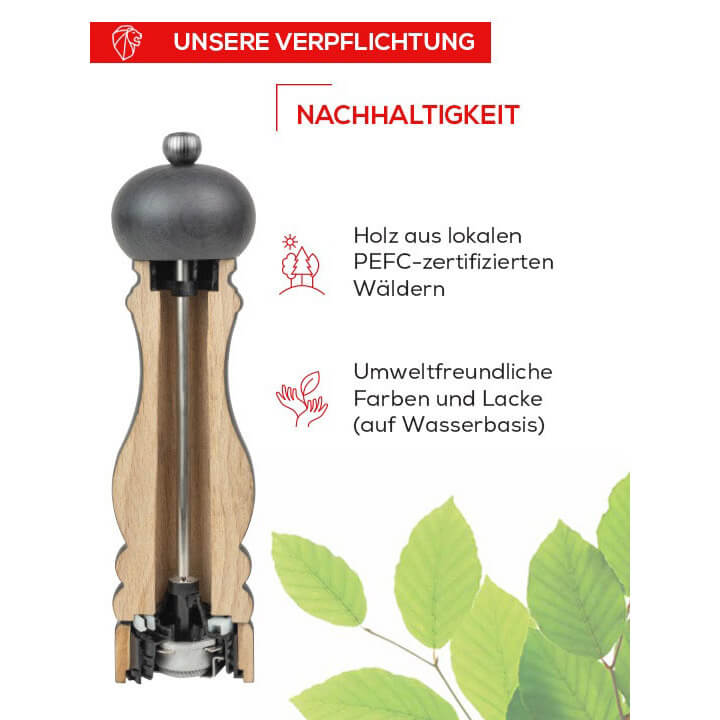 Peugeot Checkmate manuelle Salzmühle aus Holz schokolade, 30 cm weitere Ansicht Peugeot Checkmate manuelle Salzmühle aus Holz schokolade, 30 cm