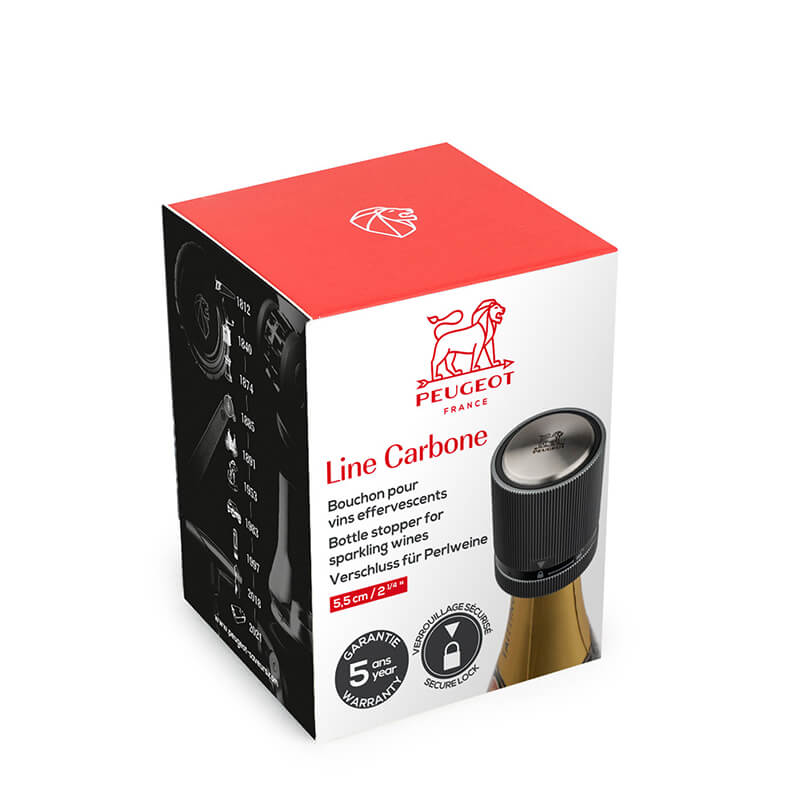 Peugeot Line - Verschluss für Perl- & Schaumweine 5,5 cm, carbon