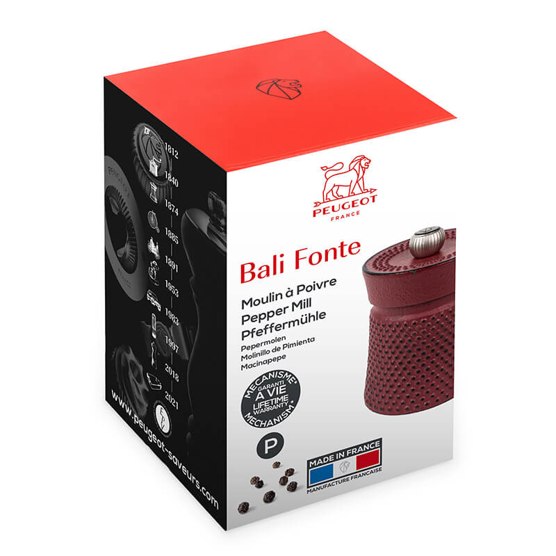 Peugeot Bali Fonte manuelle Pfeffermühle aus Gusseisen rot, 8 cm weitere Ansicht Peugeot Bali Fonte manuelle Pfeffermühle aus Gusseisen rot, 8 cm