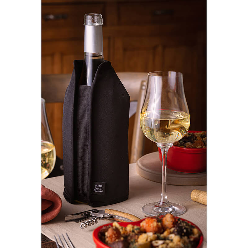 Peugoet Frizz elastische Kühlmanschette für Wein & Sekt, schwarz