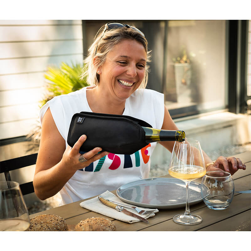 Peugoet Frizz elastische Kühlmanschette für Wein & Sekt, schwarz