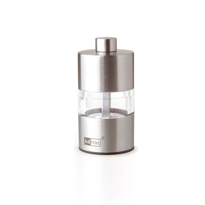 AdHoc Pfeffer- / Salzmühle Minimill mit Ceramic Mahlwerk CeraCut® aus Edelstahl & Acryl, 6,2 cm