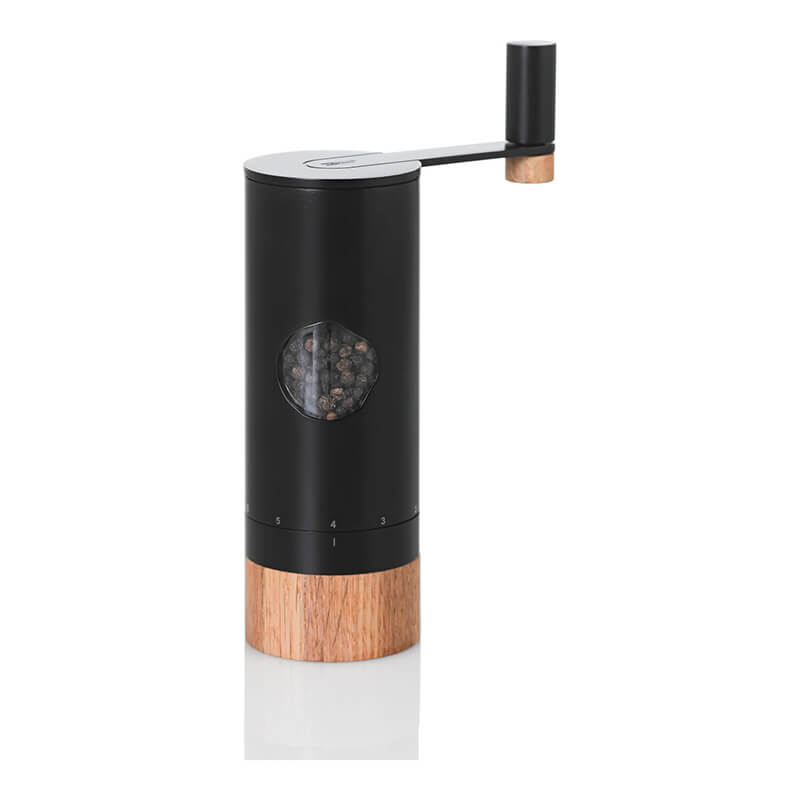 AdHoc Getriebemühle PowerMill für Pfeffer / Salz mit Ceramic Mahlwerk CeraCutXL® aus Akazienholz & Edelstahl schwarz, 20 cm weitere Ansicht AdHoc Getriebemühle PowerMill für Pfeffer / Salz mit Ceramic Mahlwerk CeraCutXL® aus Akazienholz & Edelstahl schwarz, 20 cm