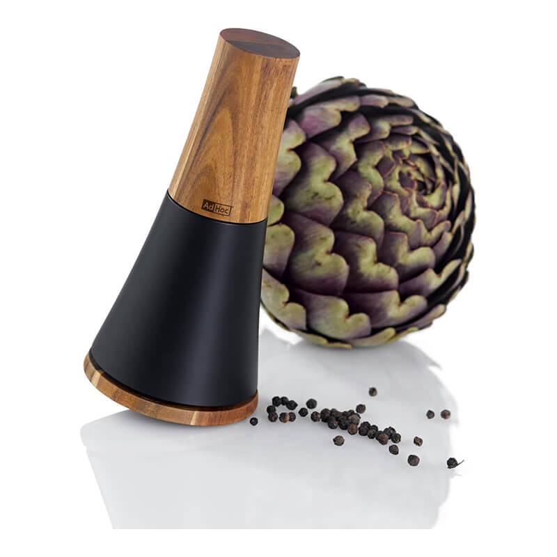 AdHoc Kreiselmühle Spin für Pfeffer / Salz mit Ceramic Mahlwerk CeraCut® aus Akazienholz & Kunststoff, 18,5 cm weitere Ansicht AdHoc Kreiselmühle Spin für Pfeffer / Salz mit Ceramic Mahlwerk CeraCut® aus Akazienholz & Kunststoff, 18,5 cm