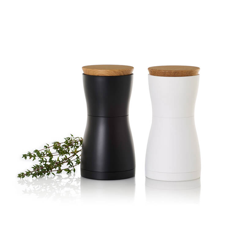 AdHoc Pfeffer- & Salzmühle Set Twin mit CeraCut® Ceramic Mahlwerk aus Eichenholz & Kunststoff black & white, 13,3 cm weitere Ansicht AdHoc Pfeffer- & Salzmühle Set Twin mit CeraCut® Ceramic Mahlwerk aus Eichenholz & Kunststoff black & white, 13,3 cm