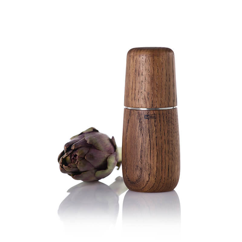 AdHoc Pfeffer- / Salzmühle Yono mit CeraCut® Ceramic Mahlwerk aus Eiche geölt & Edelstahl dunkel, 15 cm weitere Ansicht AdHoc Pfeffer- / Salzmühle Yono mit CeraCut® Ceramic Mahlwerk aus Eiche geölt & Edelstahl dunkel, 15 cm