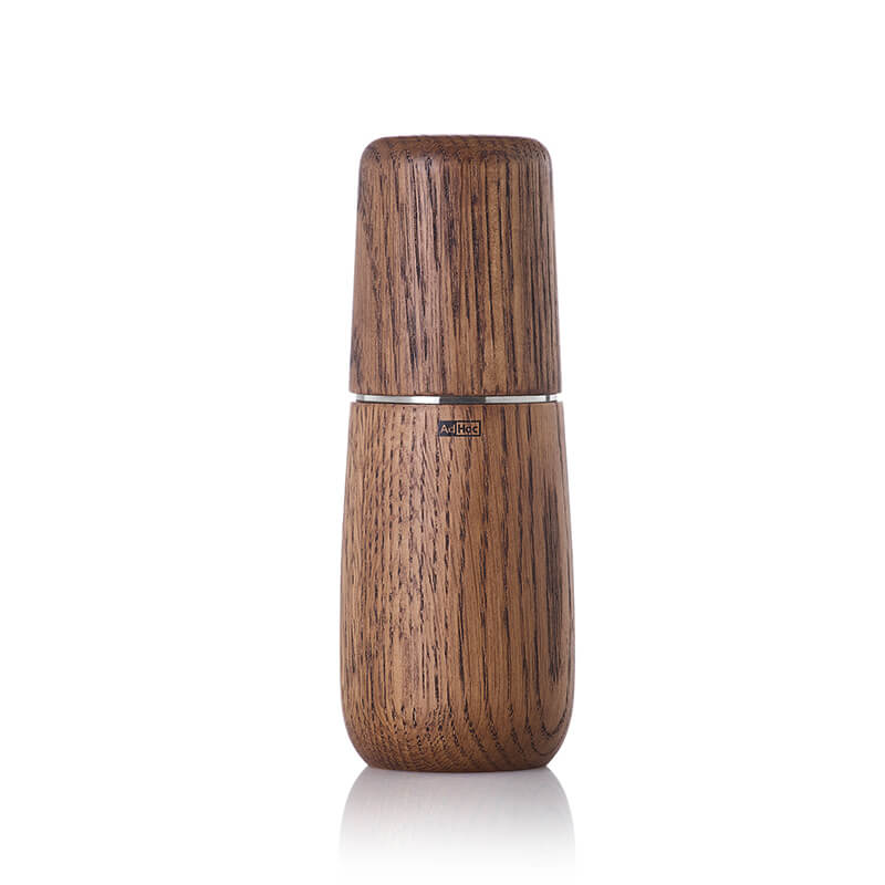 AdHoc Pfeffer- / Salzmühle Yono mit CeraCut® Ceramic Mahlwerk aus Eiche geölt & Edelstahl dunkel, 18 cm weitere Ansicht AdHoc Pfeffer- / Salzmühle Yono mit CeraCut® Ceramic Mahlwerk aus Eiche geölt & Edelstahl dunkel, 18 cm
