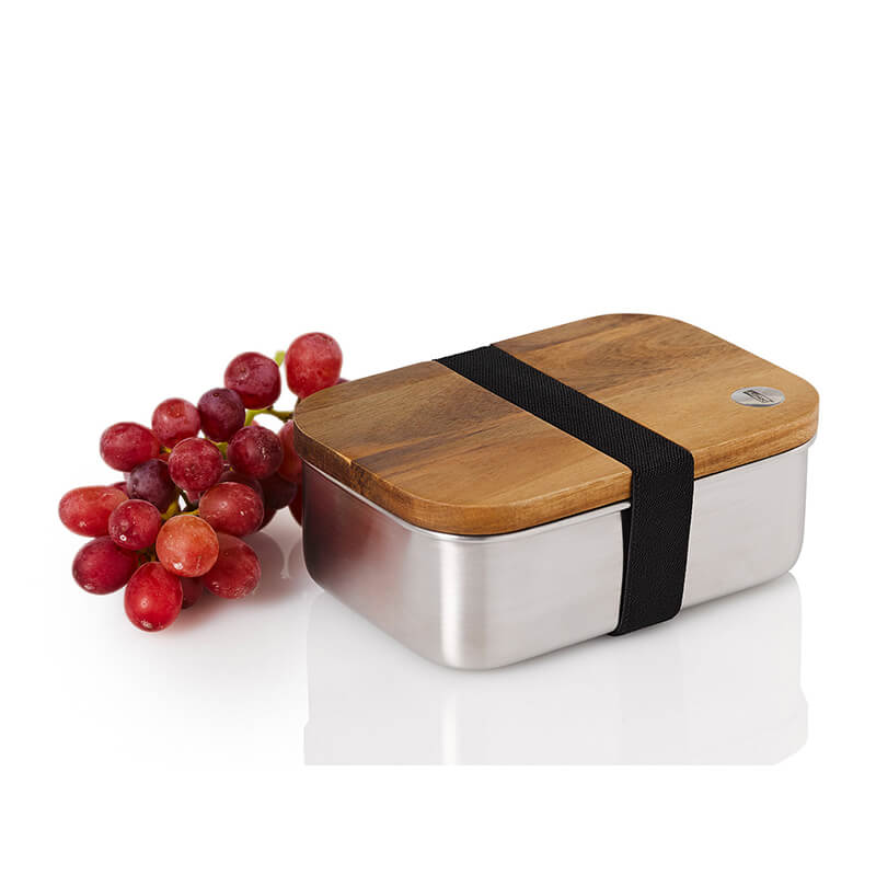 AdHoc Lunchbox Cotto aus Akazienholz, Edelstahl & Polyester, 600 ml