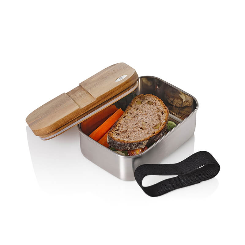 AdHoc Lunchbox Cotto aus Akazienholz, Edelstahl & Polyester, 600 ml weitere Ansicht AdHoc Lunchbox Cotto aus Akazienholz, Edelstahl & Polyester, 600 ml