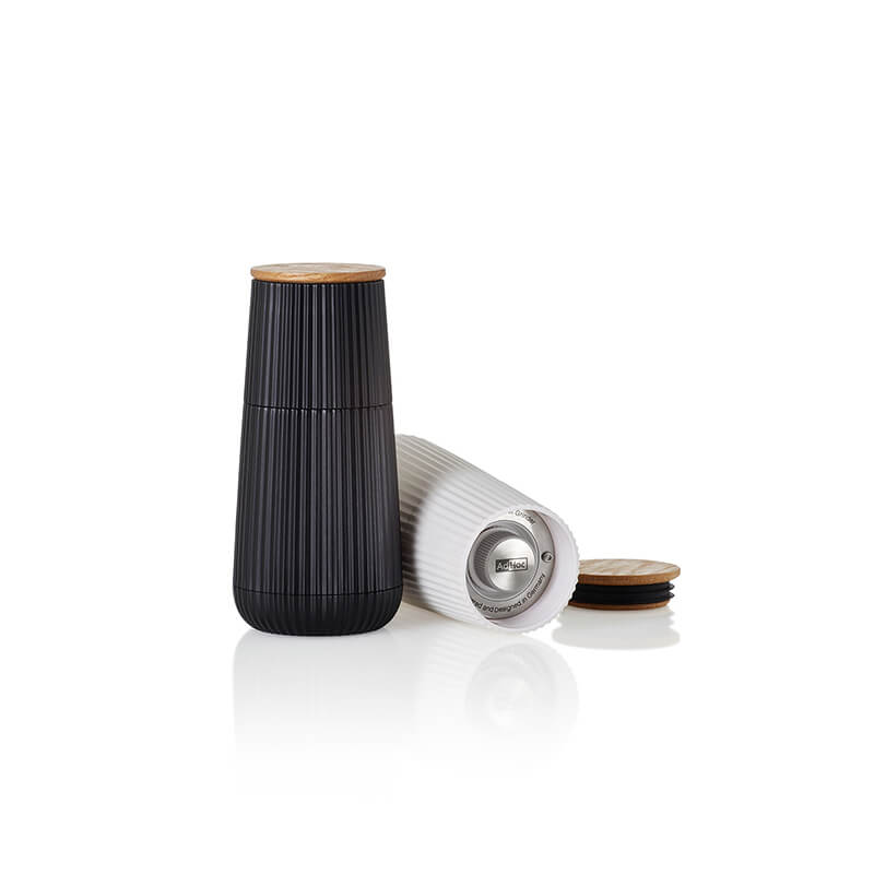 AdHoc Pfeffer- & Salzmühle Set Scape mit CeraCut® Ceramic Mahlwerk aus Eichenholz & Kunststoff black & white, 12,3 cm weitere Ansicht AdHoc Pfeffer- & Salzmühle Set Scape mit CeraCut® Ceramic Mahlwerk aus Eichenholz & Kunststoff black & white, 12,3 cm