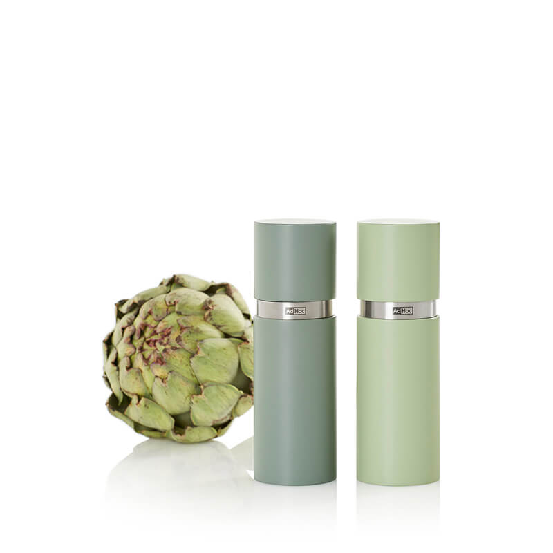 AdHoc Pfeffer- & Salzmühle Set Textura mit CeraCut® Ceramic Mahlwerk aus Buchenholz lackiert & Edelstahl dark green & light green, 15 cm weitere Ansicht AdHoc Pfeffer- & Salzmühle Set Textura mit CeraCut® Ceramic Mahlwerk aus Buchenholz lackiert & Edelstahl dark green & light green, 15 cm