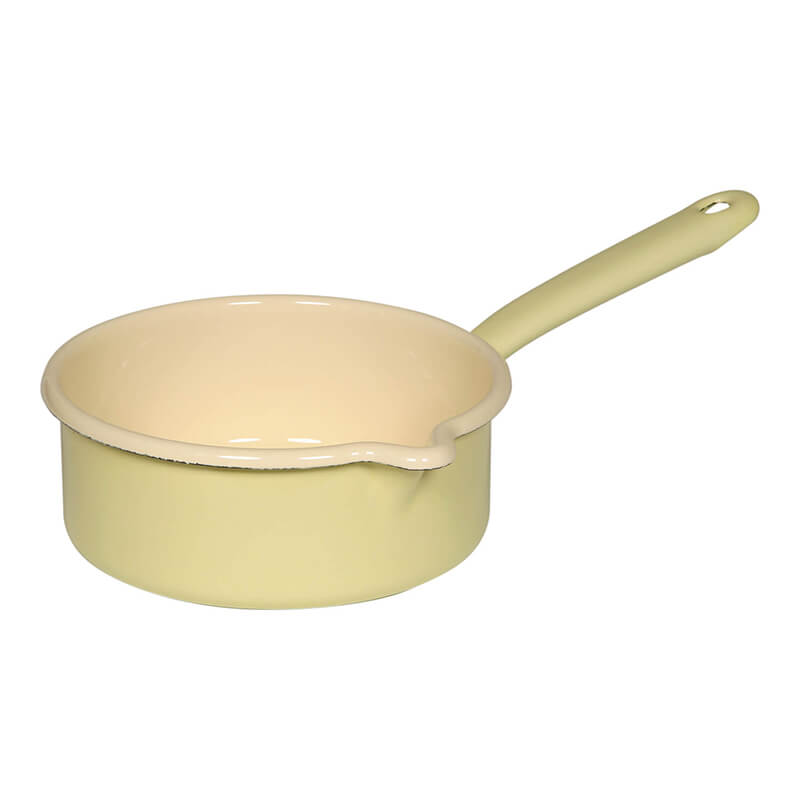Riess Stielkasserolle mit großem Ausguss gelb, 16 cm - 1 l weitere Ansicht Riess Stielkasserolle mit großem Ausguss gelb, 16 cm - 1 l