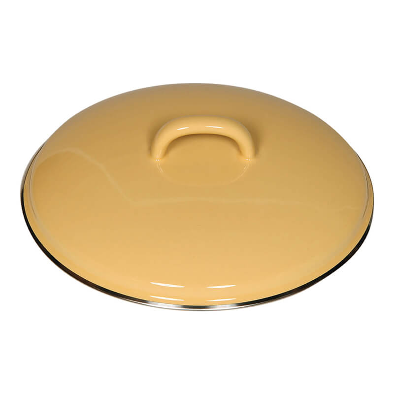 Riess Deckel mit Chromrand goldgelb, 20 cm weitere Ansicht Riess Deckel mit Chromrand goldgelb, 20 cm