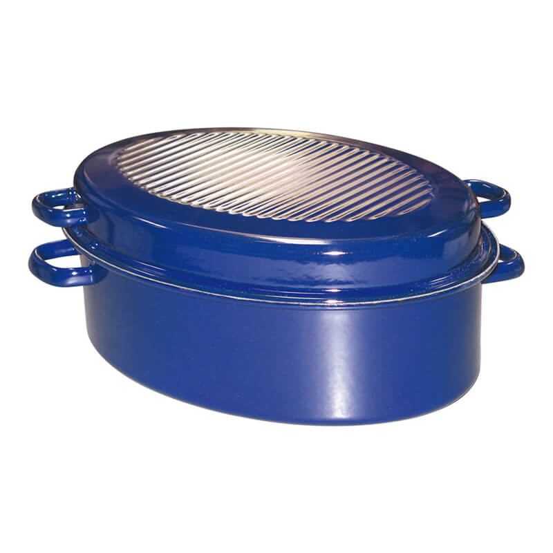 Riess Classic Gänsebräter oval mit Deckel blau, 38 cm - 6,5 l weitere Ansicht Riess Classic Gänsebräter oval mit Deckel blau, 38 cm - 6,5 l