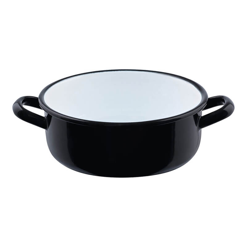 Riess Zwerge Kasserolle mit Bördel ohne Deckel schwarz, 18 cm - 1,5 l weitere Ansicht Riess Zwerge Kasserolle mit Bördel ohne Deckel schwarz, 18 cm - 1,5 l