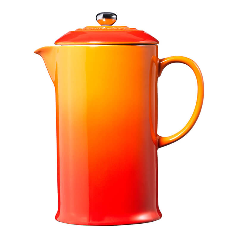 Le Creuset Kaffee-Bereiter aus Steinzeug 0,8 Liter ofenrot, weitere Ansicht Le Creuset Kaffee-Bereiter aus Steinzeug 0,8 Liter ofenrot,