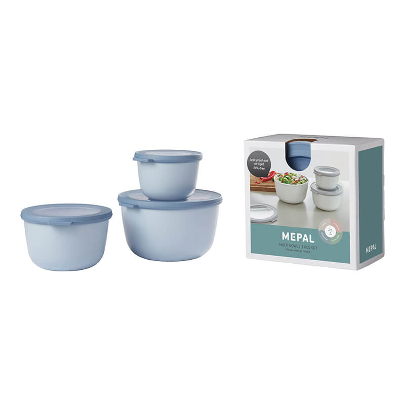 Mepal Multischüssel Set Cirqula rund nordic blue, hoch - 500 ml, 1000 ml, 2000 ml weitere Ansicht Mepal Multischüssel Set Cirqula rund nordic blue, hoch - 500 ml, 1000 ml, 2000 ml