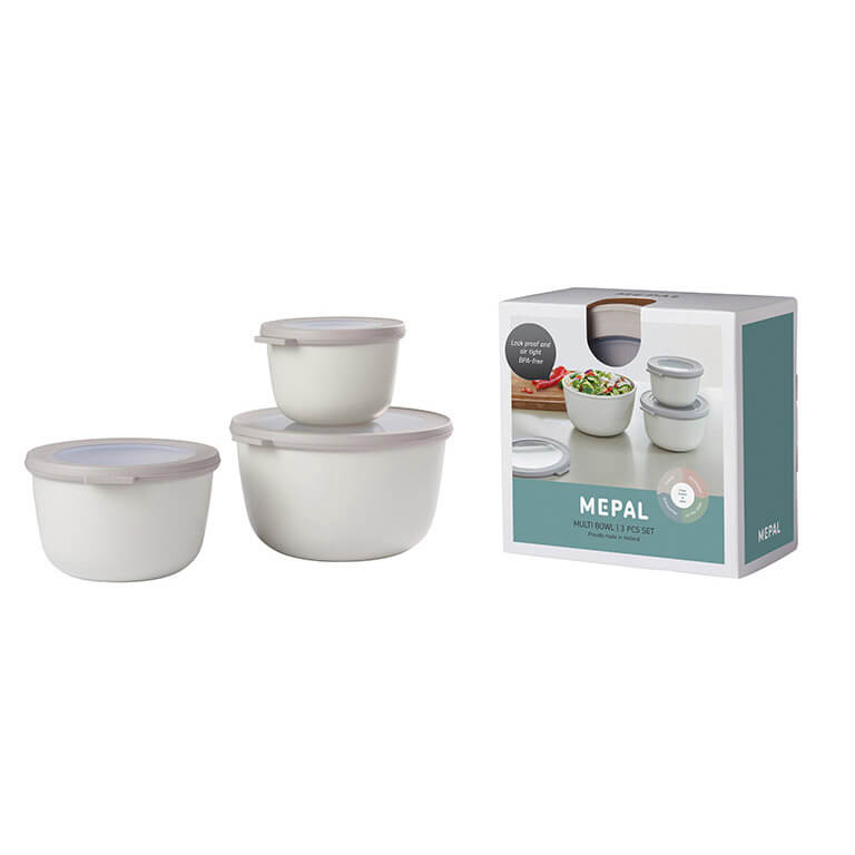 Mepal Multischüssel Set Cirqula rund nordic white, hoch - 500 ml, 1000 ml, 2000 ml weitere Ansicht Mepal Multischüssel Set Cirqula rund nordic white, hoch - 500 ml, 1000 ml, 2000 ml