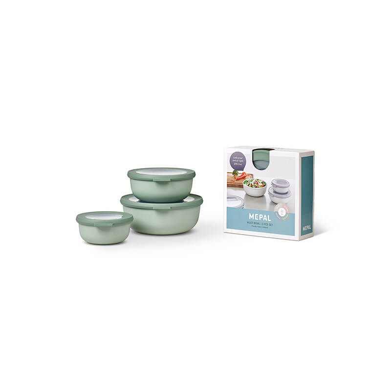 Mepal Multischüssel Set Cirqula rund nordic sage, flach - 350 ml, 750 ml, 1500 ml weitere Ansicht Mepal Multischüssel Set Cirqula rund nordic sage, flach - 350 ml, 750 ml, 1500 ml