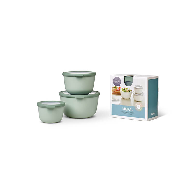 Mepal Multischüssel Set Cirqula rund nordic sage, hoch - 500 ml, 1000 ml, 2000 ml weitere Ansicht Mepal Multischüssel Set Cirqula rund nordic sage, hoch - 500 ml, 1000 ml, 2000 ml