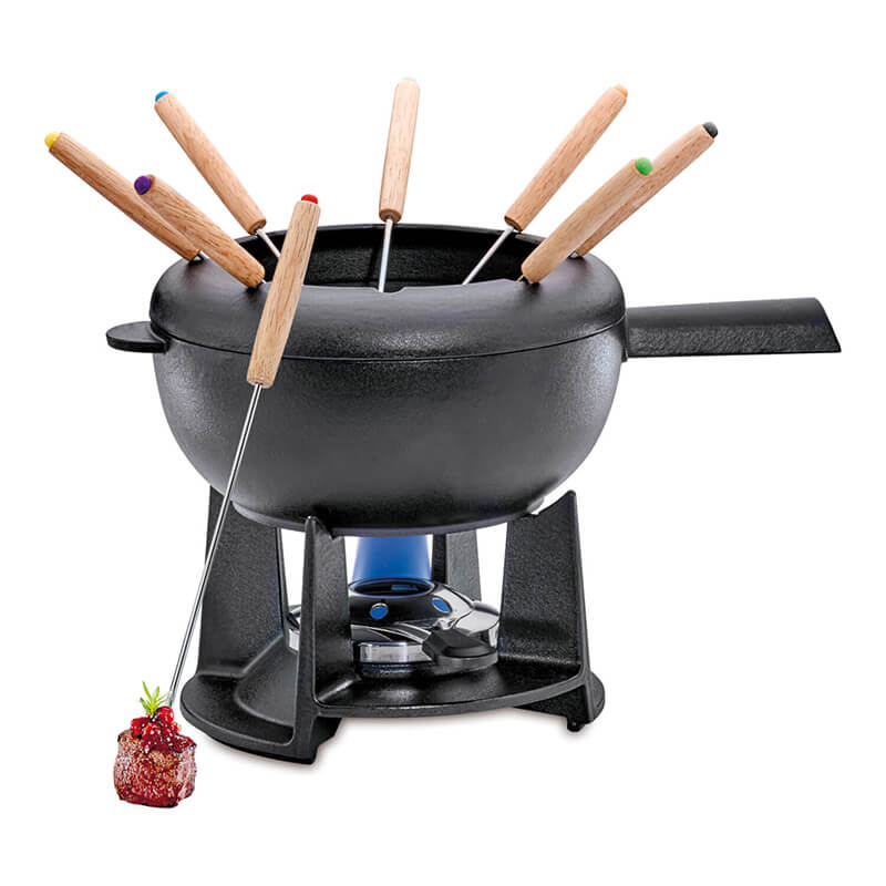 Spring Guss-Fondue-Garnitur aus Gusseisen matt schwarz, 20 cm weitere Ansicht Spring Guss-Fondue-Garnitur aus Gusseisen matt schwarz, 20 cm