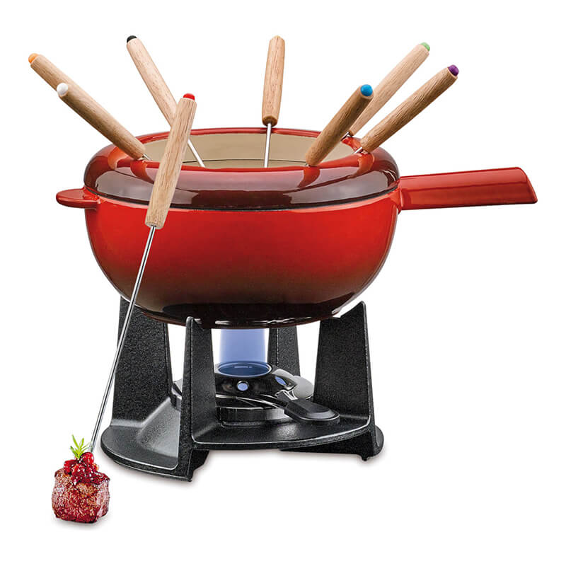 Spring Guss-Fondue-Garnitur aus Gusseisen rot, 20 cm weitere Ansicht Spring Guss-Fondue-Garnitur aus Gusseisen rot, 20 cm