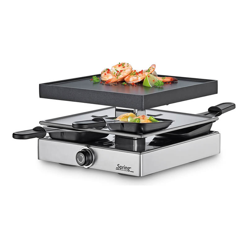 Spring Raclette Classic mit Alugrillplatte für 4 Personen, silber weitere Ansicht Spring Raclette Classic mit Alugrillplatte für 4 Personen, silber