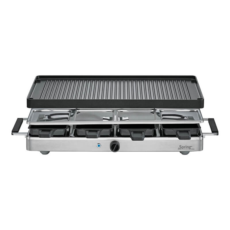 Spring Raclette Classic mit Alugrillplatte für 8 Personen, Edelstahl weitere Ansicht Spring Raclette Classic mit Alugrillplatte für 8 Personen, Edelstahl