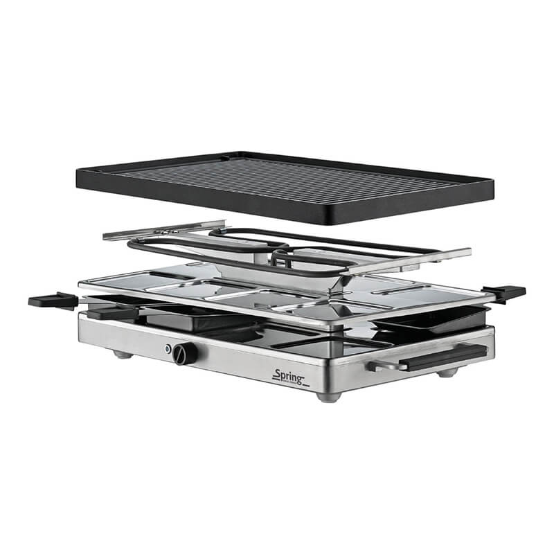 Spring Raclette Classic mit Alugrillplatte für 8 Personen, Edelstahl weitere Ansicht Spring Raclette Classic mit Alugrillplatte für 8 Personen, Edelstahl