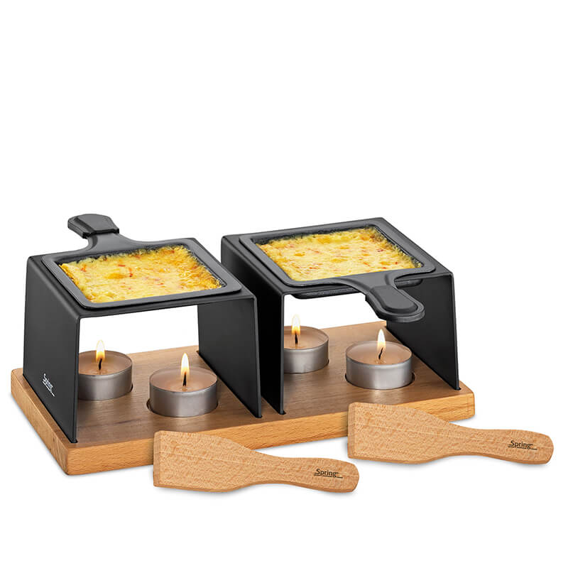 Spring Gourmet Käse Raclette aus Edelstahl & Buchenholz, für 2 Personen weitere Ansicht Spring Gourmet Käse Raclette aus Edelstahl & Buchenholz, für 2 Personen