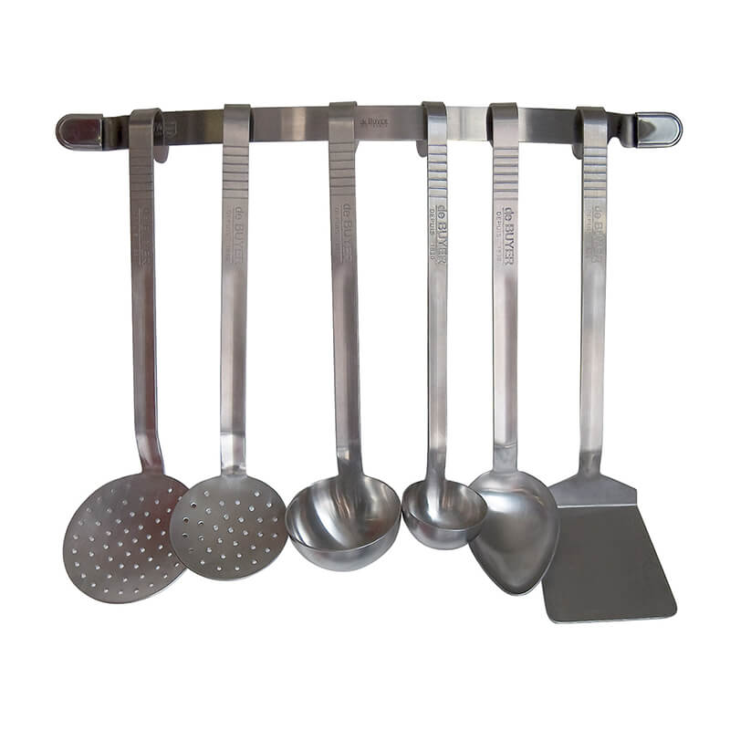De Buyer Hängeleiste mit 8 abnehmbaren Haken aus Edelstahl, 38 cm weitere Ansicht De Buyer Hängeleiste mit 8 abnehmbaren Haken aus Edelstahl, 38 cm
