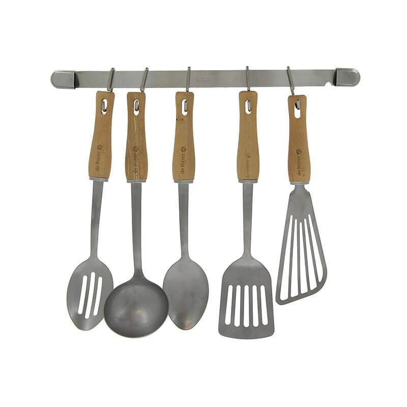 De Buyer Hängeleiste mit 8 abnehmbaren Haken aus Edelstahl, 38 cm weitere Ansicht De Buyer Hängeleiste mit 8 abnehmbaren Haken aus Edelstahl, 38 cm