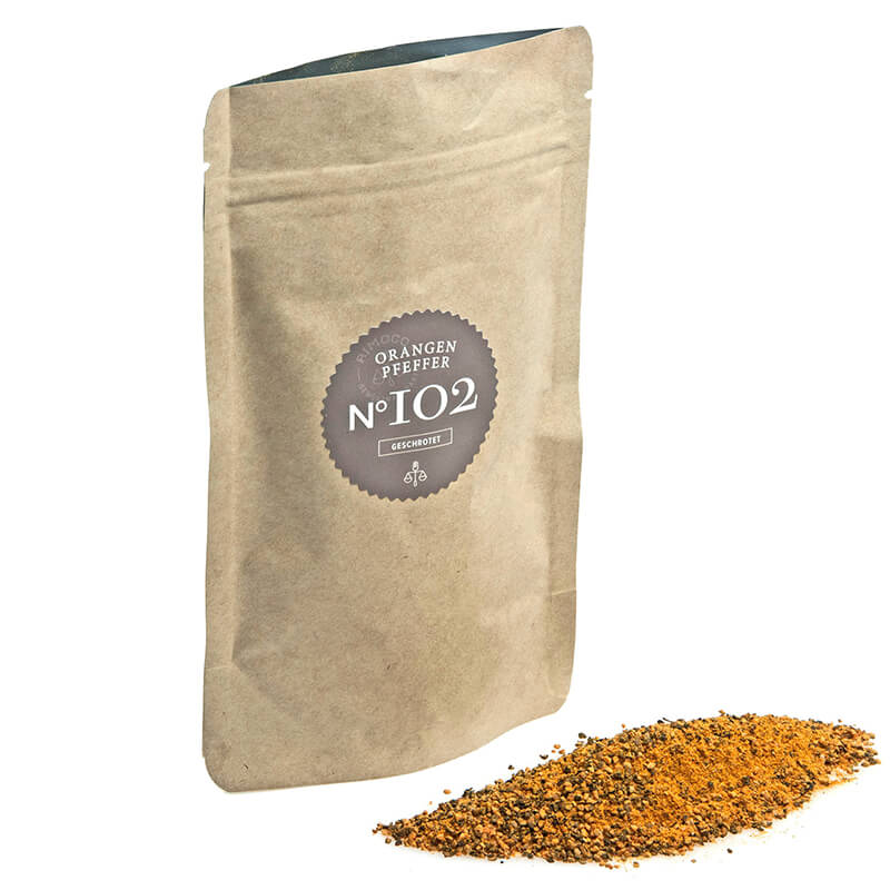 Bio Orangenpfeffer Nachfüllpack N° 102 von Rimoco, 75 g weitere Ansicht Bio Orangenpfeffer Nachfüllpack N° 102 von Rimoco, 75 g