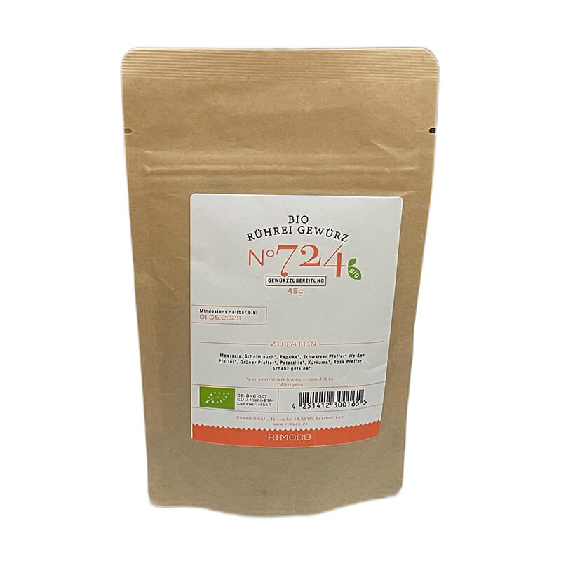 Bio Rührei Gewürzmischung Nachfüllpack N° 724 von Rimoco, 45 g weitere Ansicht Bio Rührei Gewürzmischung Nachfüllpack N° 724 von Rimoco, 45 g